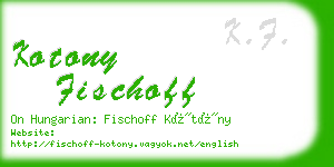 kotony fischoff business card